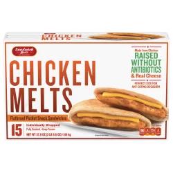 Sandwich Bros. Chicken Melts Flatbread Pockets Snack Sandwiches 15 ea