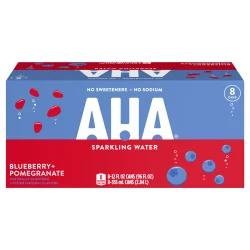AHA Blueberry Pomegranate Cans, 12 fl oz, 8 Pack