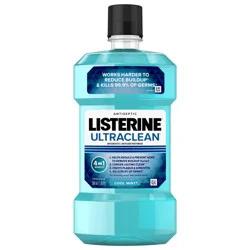 Listerine Ultraclean Oral Care Antiseptic Mouthwash, Everfresh Technology to Help Fight Bad Breath, Gingivitis, Plaque & Tartar, ADA-Accepted Tartar Control Oral Rinse, Cool Mint, 500 mL