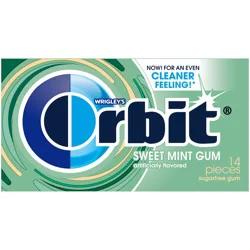 ORBIT Gum Sweet Mint Sugar Free Chewing Gum, Single Pack, 14 Piece