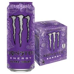 Monster Energy Zero Sugar Ultra Violet Energy Drink 4 - 16 fl oz Cans