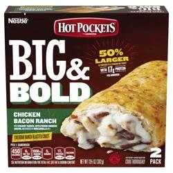Hot Pockets Big & Bold Chicken Bacon Ranch Frozen Snacks, Frozen Sandwiches, 2 Count Microwave Snacks