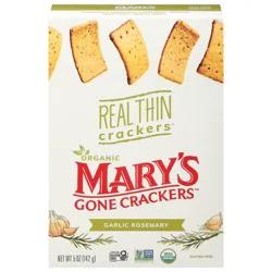 Mary's Gone Crackers Gluten Free Real Thin Garlic Rosemary Crackers