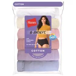 Hanes Women's No Ride Up Cotton Briefs, White, Size 7