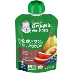 Gerber Organic Pear Blueberry Apple Avocado 2nd Foods Pouch