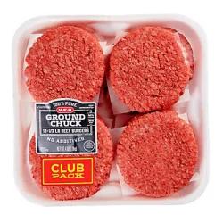 H-E-B Ground Chuck 1/3 lb Beef Patties Club Pack