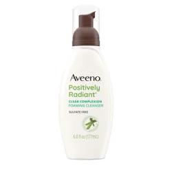 Aveeno Clear Complexion Foaming Oil-Free Facial Cleanser with Salicylic Acid Acne Medication for Breakout-Prone Skin, Face Wash with Soy Extracts, Hypoallergenic & Non-Comedogenic