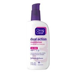 Clean & Clear Essentials Dual Action Facial Moisturizer, 0.5% Salicylic Acid Acne Medication to Moisturize Dry Skin, Treat Acne & Help Prevent Pimples, Oil Free for Acne-Prone Skin