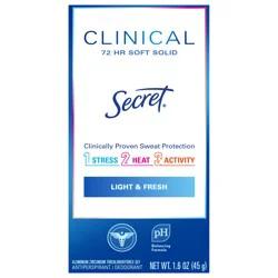 Secret Clinical Strength Soft Solid Antiperspirant and Deodorant for Women, Light & Fresh, 1.6 oz