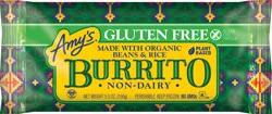 Amy's Kitchen Gluten Free Bean & Rice Burrito