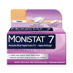 Monistat 7 Day Yeast Infection Treatment, 7 Disposable Miconazole Cream Tubes & External Itch Cream