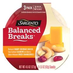 Sargento Balanced Breaks Sharp Cheddar-Sea Salted Cashews & Cherry Juice Infused Dried Cranberries