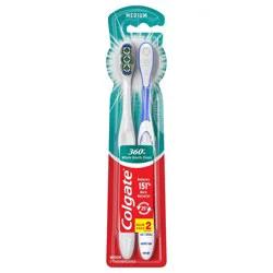 Colgate 360 Whole Mouth Clean Medium toothbrush for adults, 2pk