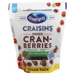 Ocean Spray Craisins 50% Less Sugar Dried Cranberries Value Pack 20 oz