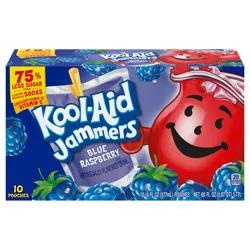 Kool-Aid Jammers Blue Raspberry Flavored 0% Juice Drink, 10 ct Box, 6 fl oz Pouches