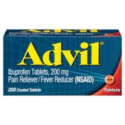 Advil Pain Reliever/Fever Reducer Tablets - Ibuprofen (NSAID) - 200ct