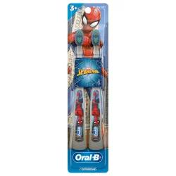 Oral-B Kid's Manual Toothbrush featuring Marvel's Spiderman, Soft Bristles, for Children and Toddlers 3+, 2 count