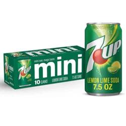 7-Up Mini Lemon Lime Soda 10-7.5 fl oz Can