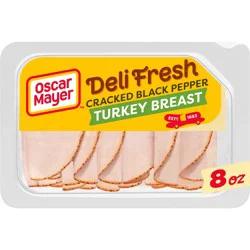 Oscar Mayer Deli Fresh Cracked Black Pepper Sliced Turkey Breast Deli Lunch Meat, 8 oz Package