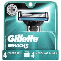 Gillette Mach3 Razor Cartridges 4 ea