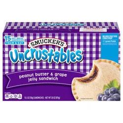 Smucker's Uncrustables Peanut Butter & Grape Jelly Sandwich, 15-Count Pack