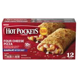 Hot Pockets Four Cheese Pizza Frozen Snacks in a Garlic Buttery Crust, Pizza Snacks, 12 Count Frozen Sandwiches