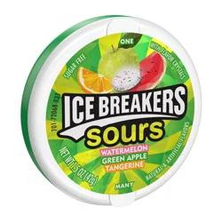 Ice Breakers Sours Watermelon, Green Apple & Tangerine Sugar Free Mint Candies