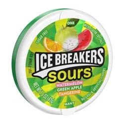 Ice Breakers Sours Watermelon, Green Apple & Tangerine Sugar Free Mint Candies