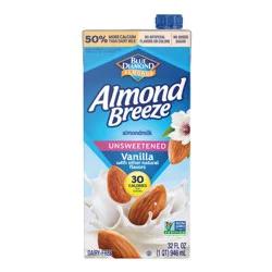 Almond Breeze Unsweetened Vanilla Shelf-Stable Almondmilk, 32 oz