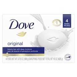 Dove Beauty Bar Gentle Skin Cleanser Original, 3.75 oz, 4 Bars 