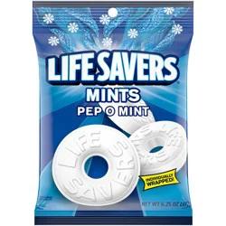 LIFE SAVERS Pep-O-Mint Breath Mints Hard Candy Individually Wrapped, 6.25 oz Bag