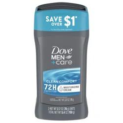 Dove Men+Care Antiperspirant Deodorant Clean Comfort, 2.7 oz, 2 Count 