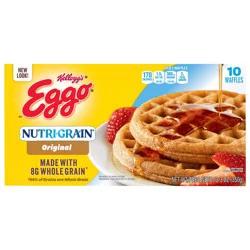 Kellogg's Eggo, Nutri-Grain Eggo Nutri-Grain Frozen Waffles, Original, 12.3 oz, 10 Count, Frozen