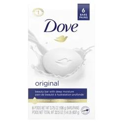Dove Beauty Bar Gentle Skin Cleanser Original, 3.75 oz, 6 Bars 