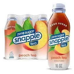 Snapple Zero Sugar Peach Tea - 6pk/16 fl oz Bottles