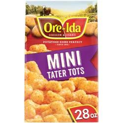 Ore-Ida Mini Tater Tots Seasoned Shredded Frozen Potatoes, 28 oz Bag