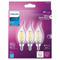 Philips 5-Watt (60-Watt) Ba11 Candelabra Base Dimmable Led Light Bulbs