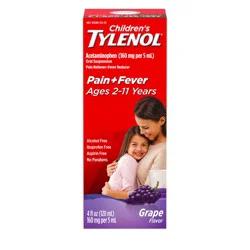 Tylenol Children's Tylenol Pain + Fever Relief Liquid - Acetaminophen - Grape - 4 fl oz