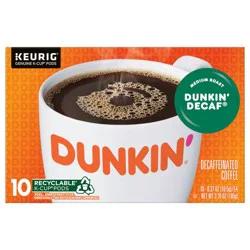 Dunkin'' Decaf Coffee, Medium Roast, Keurig K-Cup Pods, 10 Count Box
