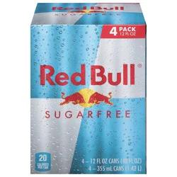 Red Bull Sugarfree Energy Drink 4 - 12 fl oz Cans