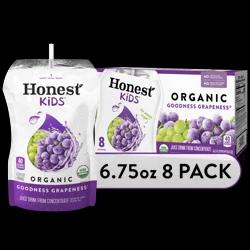 Honest Kids Goodness Grapeness Pouches, 6.75 fl oz, 8 Pack