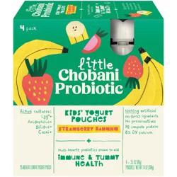 Little Chobani Probiotic Strawberry Banana Yogurt Pouches 3.5oz 4-pack