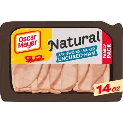 Oscar Mayer Natural Applewood Smoked Uncured Ham Sliced Lunch Meat Family Size Tray