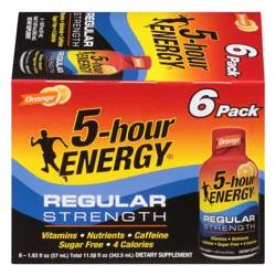 5-Hour Energy 6 Pack Regular Strength Orange Energy Shot 6 ea