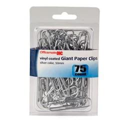 Officemate Paper Clips Giant Coated Silver