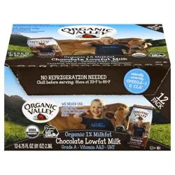 Organic Valley 12 Pack Organic Lowfat 1% Milkfat Chocolate Milk 12 ea