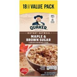 Quaker Maple Brown Sugar Instant Oatmeal Value Pack