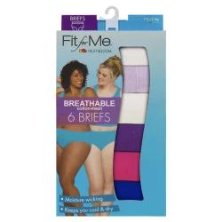 Fruit of the Loom Women's Plus Fit for Me Breathable Cotton-Mesh Brief Underwear, Size: 12