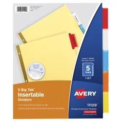 Avery Advantages Big Tab Insertable Divider - 5 Pack