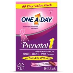 One A Day Women's Prenatal Vitamin 1 with DHA & Folic Acid Multivitamin Softgels - 60ct